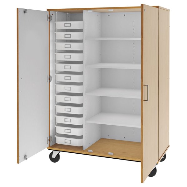 I.D. Systems 67 Tall  Closed TrayShelf Combo Storage 12 Trays and Four Shelves w Lock 80599F67073